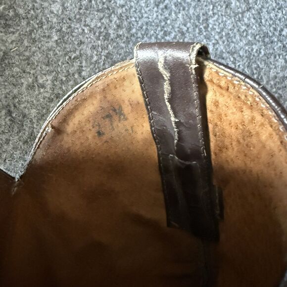 VTG Magana Mexican Tribal Cowboy Boots Caiman Tail Full Quill Ostrich Men’s 8.5 main image 4